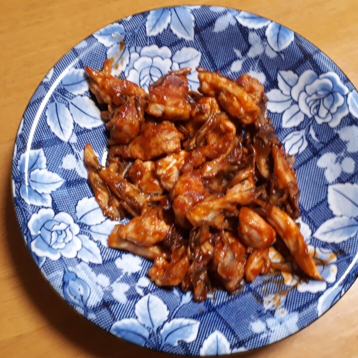 鶏肉とマイタケのカレーケチャップ炒め